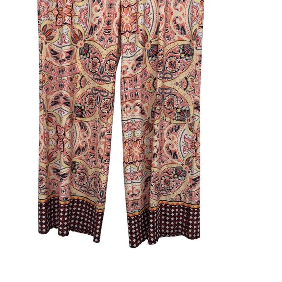 New Directions Womens Multicolor Print Wide Leg Pants SZ L Polyester/Spandex - Picture 9 of 12